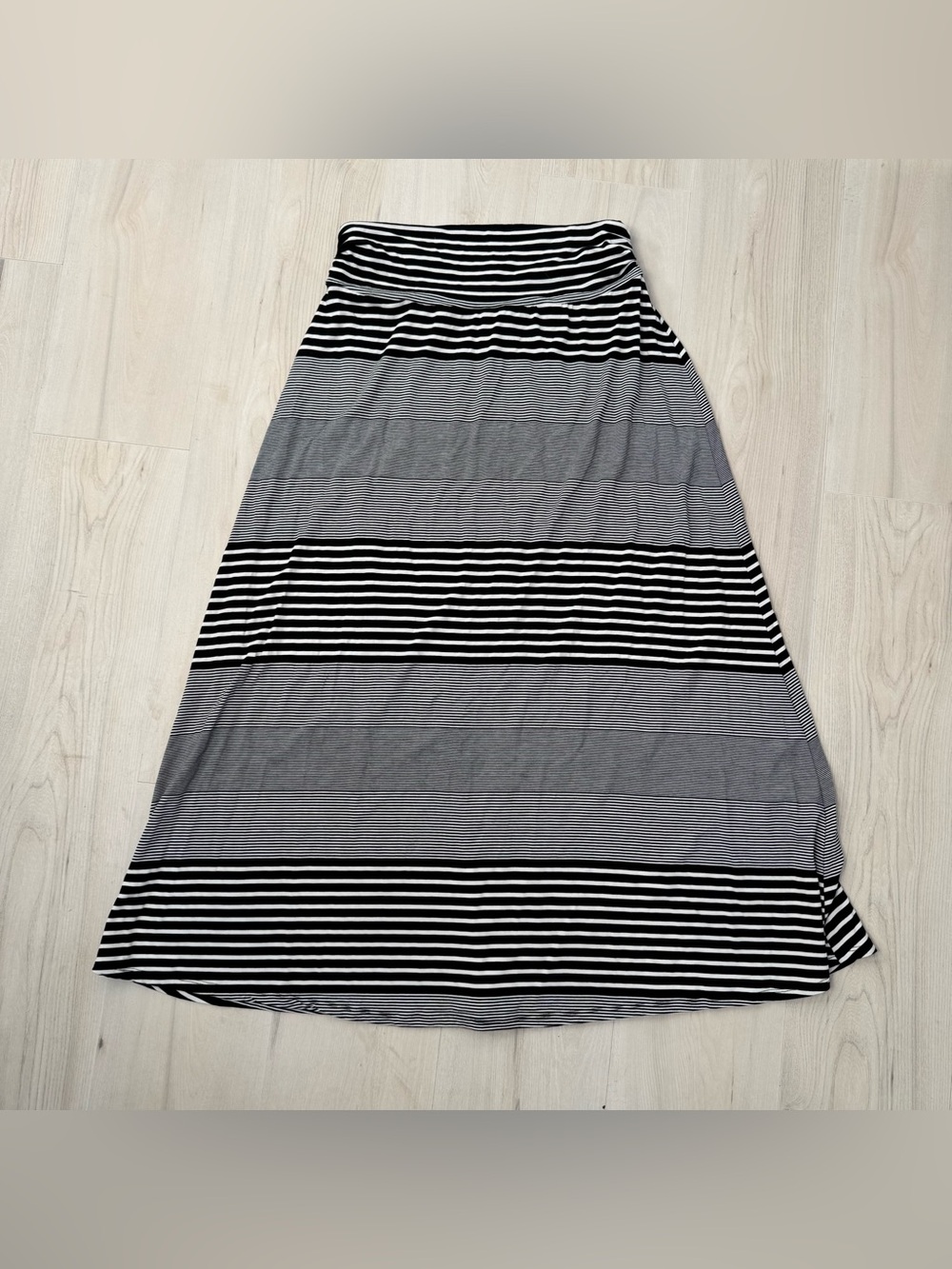 Merona Black and White Striped Maxi Skirt